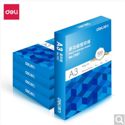 得力 DL-18769 復(fù)印紙 A3打印紙80g/500張5包/箱