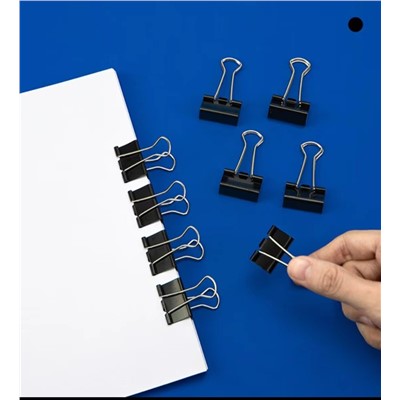 得力 DL-82351 裝訂及打孔類裝訂夾 黑色15mm票據夾