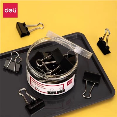 得力 DL-82355 裝訂及打孔類裝訂夾 黑色41mm票據夾